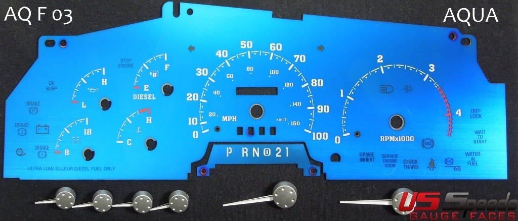 Aqua Edition Custom Gauge Face Kit